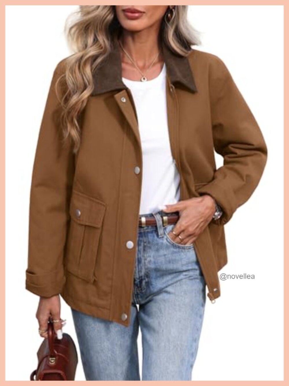 Oversized Quilted Padded Barn Utility Jacket with Pockets